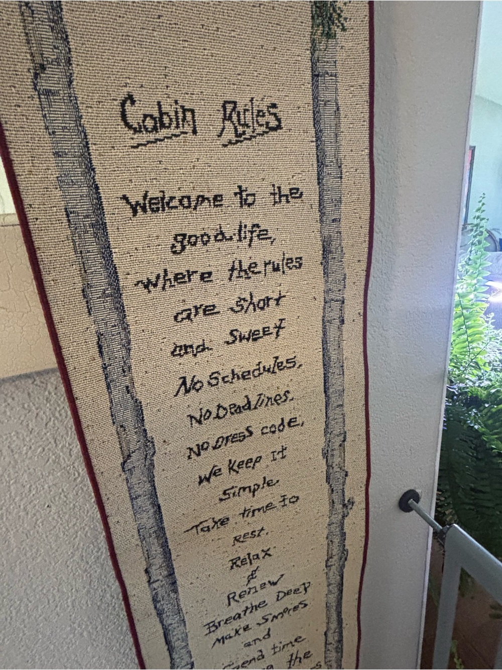 Beige Cabin Rules Tapestry Wall Hanging - Home Wall Decor - Picture 3 of 10